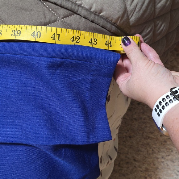 Jones of NY royal blue pants suit black lapels - Picture 8 of 14